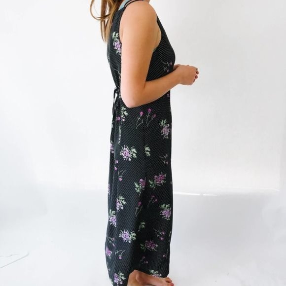 Vintage High Neck Floral Midi Dress - Picture 5 of 7